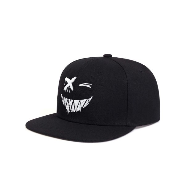 1 st Ghostface- print i enfärgad platt brätte Andningsbar cap, lätt, snabbtorkande baseballhatt, UV-skyddande cap Smile Face Adjustable