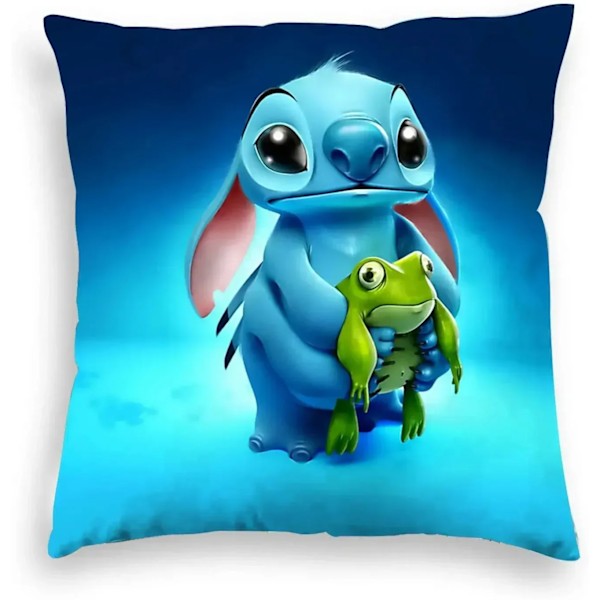 Stitch Kudde Täckning Disney Lilo & Stitch Kudfäste Plush Leksak Anime Kawaii Pillowcase Hem Rum Dekoration Barn N Gåva 12 45x45cm