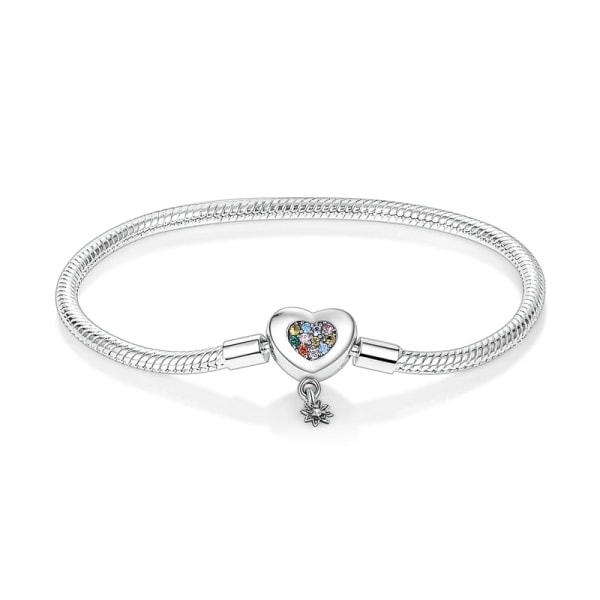 Original 925 Sterling Sølv Høj Kvalitet Armbånd Til Kvinder Passer Til Originale Charms Perler Slange Ben Kæde Armbånd Kvinder Gave KTB007 19cm