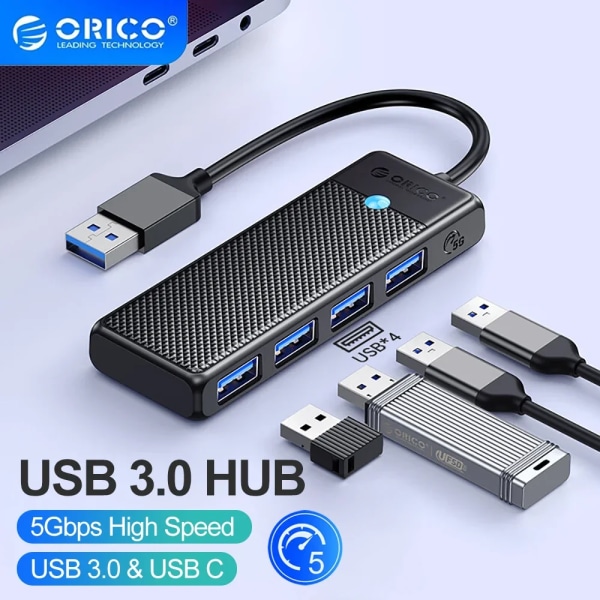 ORICO-Adaptateur HUB USB 3.0 Typ C, Part 4 Portar, 6 000 S6 Ultra-Mince, OTG, Tillbehör PC 4 USB 3.0 15cm USB A CHINA