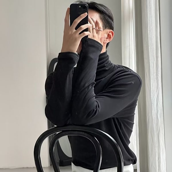Kevät ja syksy voivat kääntää kilpikonnan paidan miehet kasa kaulus pitkähihainen T-paita trendi musta sisätoppi talvi uusi St S. Black XXXL