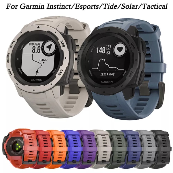 Rem för Garmin Instinct klockband Sport Silikonbyte Armband färg armband Snabbkoppling och borttagningstillbehör Orange