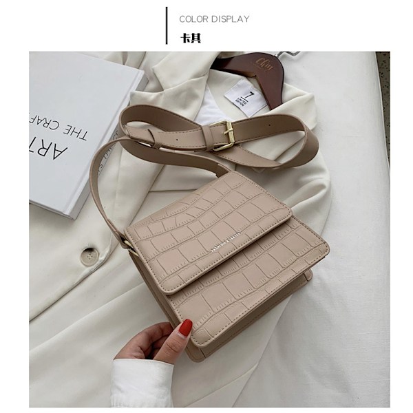 Young Texture Korean Style Retro Small Handbags Women's 2022 New Small Square Bag One Shoulder Crossbody Internet Celebrity Wear Fashion Khaki