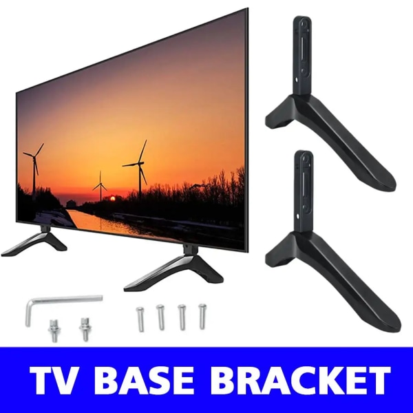 Support de base universel pour téléviseur, support de table, 32-65 pouces, Samsung Vizio LCD TV, pas pour LG TV, noir, 2 st Black