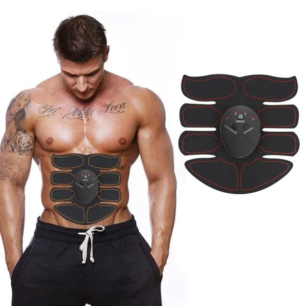 Elektrisk trådlös muskelstimulator EMS 8-pack abdominal ABS-stimulator Fitness Body Slimming Massager 8Pack3IN1