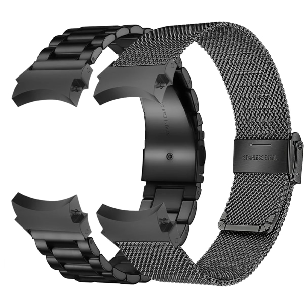 Inga luckor Correa för Galaxy watch6 5 4 44mm 40mm 5pro band 45mm stålband för samsung galaxy watch 6 4 classic 47mm 46mm 43mm black tool galaxy watch 5 44mm