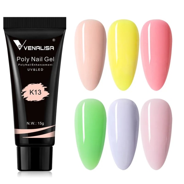 New Arrival Poly Nail Gel 15g Akrylgel med Nageltips Nagellackförlängning Nail Art Clear Camouflage Gel K09