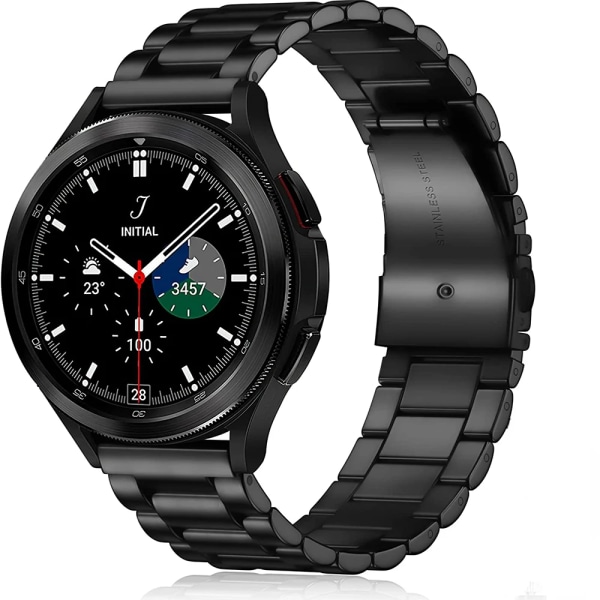 Klockarmband för Samsung Galaxy Watch 3 4 5 Pro 40 44 45 mm band 4Klassiskt 42 mm 46 mm band i rostfritt stål Active2 Amazfit Bip3 GTS4 Black Galaxy Watch 42mm