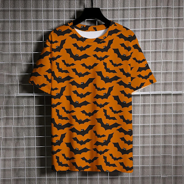 3D Casual Crew Hals Mænd Kort Ærme Tee Personlig Pumpkin Print Toppe Trøje MTLX-4050 110