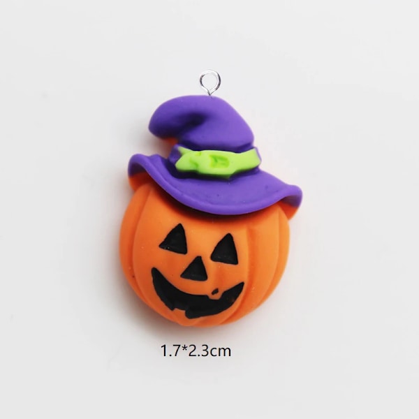 10 stk. Nye Ghost Pumpa Halloween sæt Resin Charms til øreringe nøgle kæde armbånd vedhæng hårnål smykker fine C682 with hook zimao