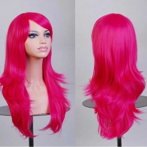 70 cm lockigt lång rosa cosplay peruk Hårbitar syntetiskt hår grå rosa blonda peruker för svarta kvinnor Peruk 2356 24inches