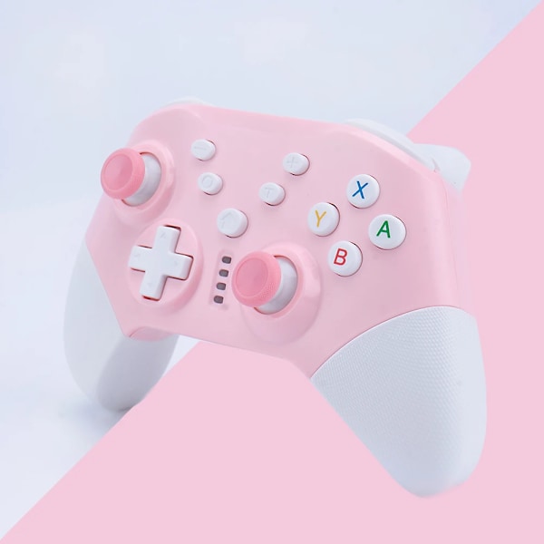 Switch Pro -peliohjain tukee Switch-konsoleita, joissa on kaksoismoottorivärähtelyt, vaaleanpunainen peliohjain tukee PC Win10 NS20-Pink