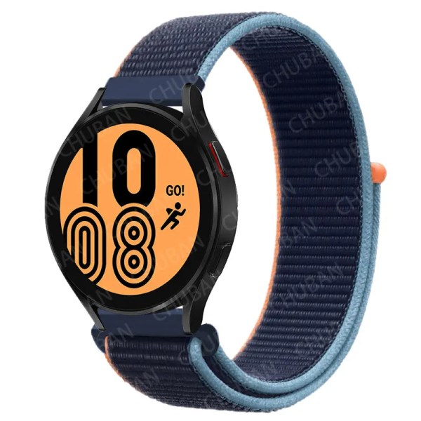 Nylon för Samsung Galaxy Watch 6 5 Pro/4/classic/gear s3 frontier/active Sport Armband Huawei watch gt2 3 22mm 20mm Rem 64 dark navy blue 20mm