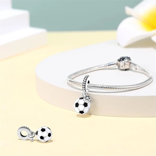 Sport Series Charm Smycken Fotboll Pärlor 100% 925 Sterling Silver Hängande Fit Pandora 925 Original Armband Diy Gåva PAC1116