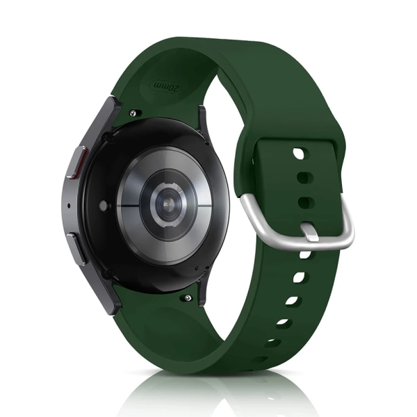 Silikonrem för Samsung Galaxy Watch 6/5/4 44 mm 40 mm pro 45 mm Sport 20 mm klockarmband Armband Galaxy Watch6 Classic 43 mm 47 mm Olive green Galaxy 6 40mm 44mm