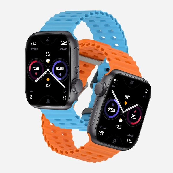 Silikonrem til Apple Watch Ultra 2 49mm 45mm 44mm 42mm 38mm 41mm 40mm Sportbånd til IWatch Serie 9 8 7 6 SE 5 4 3 2 Correa Mid Blue 42 44 45 49MM