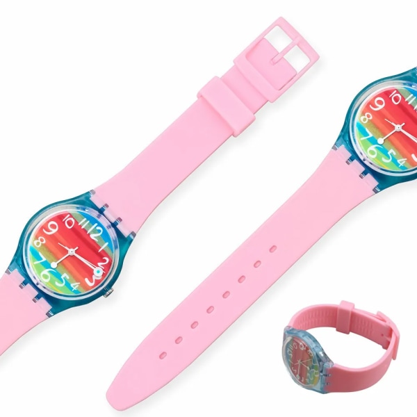 16mm 17mm 19mm 20mm Mjukt silikonarmband Färgglatt klockband för Swatch Watch Arm Replacement Klockor Tillbehör med verktyg Pink