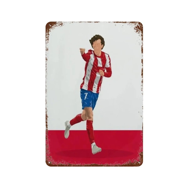 Moderne Fodbold Sport Star Tin Skilt Plakat Fodboldspiller Figurer Metal Tin Skilt Bar Væg Indretning Kunst Billeder Til Stuen Apple Golden 20x30cm