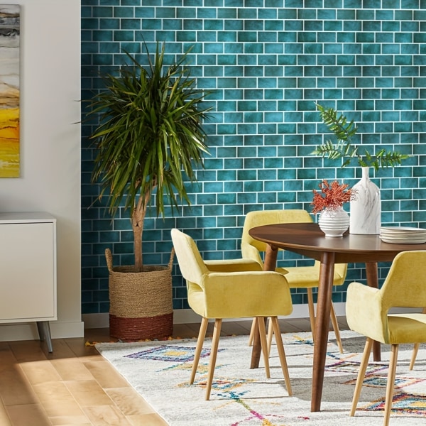 1 st/10 st 3D-väggklistermärken, självhäftande keramiska väggplattor med skal och stick, kök, baksida för kakel, förtjockad design Vattentät och värmebeständig Blue 1 Sheet
