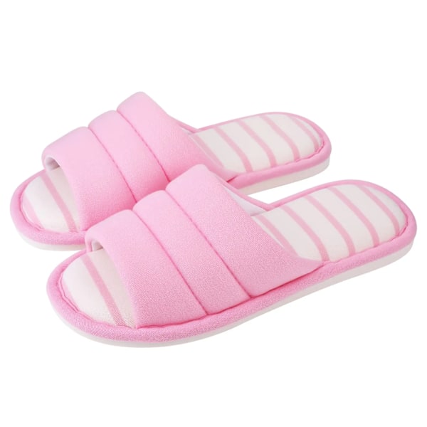 Crestar Nya Kvinnor Bomull Topar Fashion Öppna Tofflor Mjuka Minnesskum Hem Skor Kvinnliga Sovrum Flat S Slätmaskiner Pink 39-40(9.4-9.6 inch)