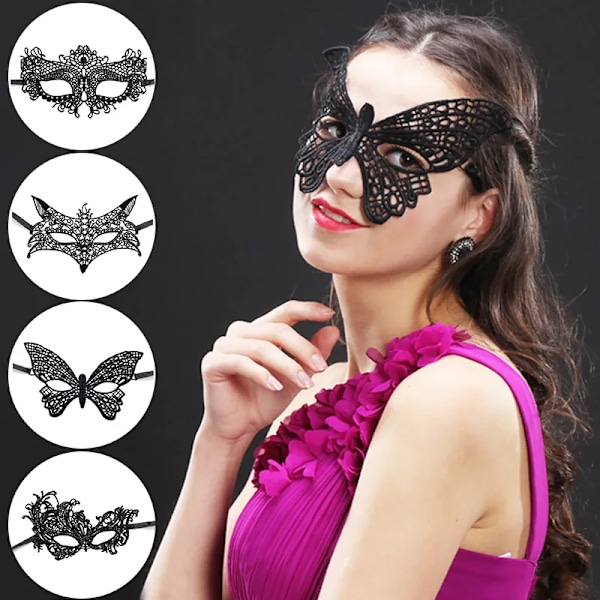 Sexiga Spets Ögonmask För Kvinnor Håliga Spets Maskerad Ansiktsmask Party Cosplay Prom Rekvisita Halloween Nattklubb Fancy Black Eye Mase Ks 31