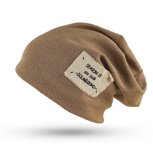 2023 Modebogstav Stak Hat Uld Strikket Kasket Japansk Retro Kvinders Bonnet Ensfarvede Bløde Skullcap Til Piger Uld Beanies dark khaki 56-59cm