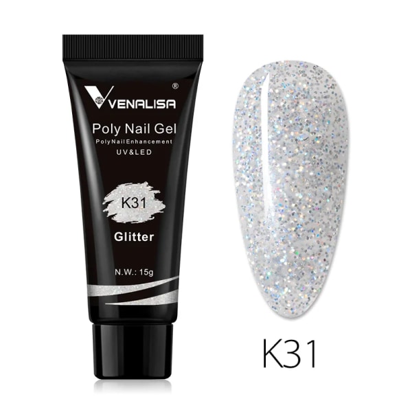 New Arrival Poly Nail Gel 15g Akrylgel med Nageltips Nagellackförlängning Nail Art Clear Camouflage Gel K31