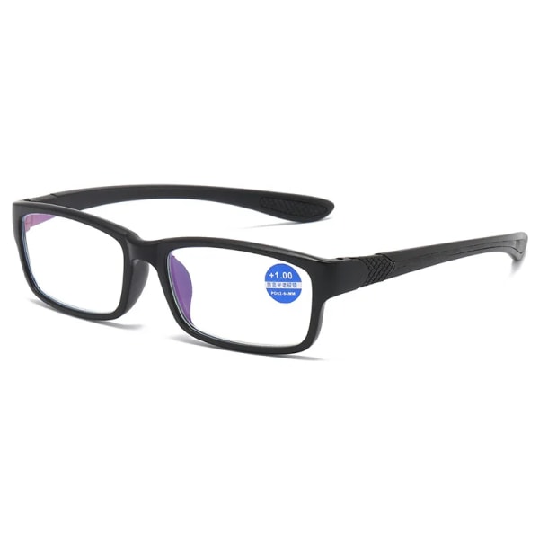 Läsglasögon för män Anti-Blue Light Läsglasögon TR90 Sportbåge Mode Anti-strålning Läsglasögon för män och kvinnor BLACK