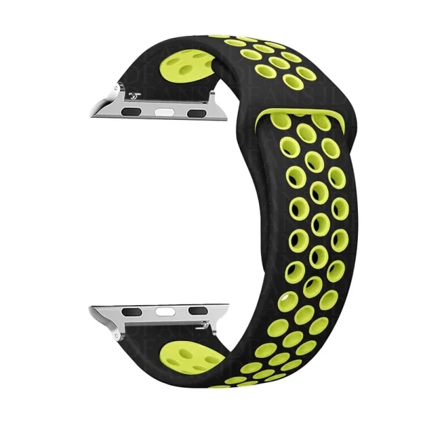 Sport loop rem För apple watch band Ultra 2 49mm 44mm 40mm 41mm 45mm 42mm 38mm Silikonarmband iwatch series 9-8-7 6 5 4 SE 01 black yellow 42 44 45 49 mm S-M