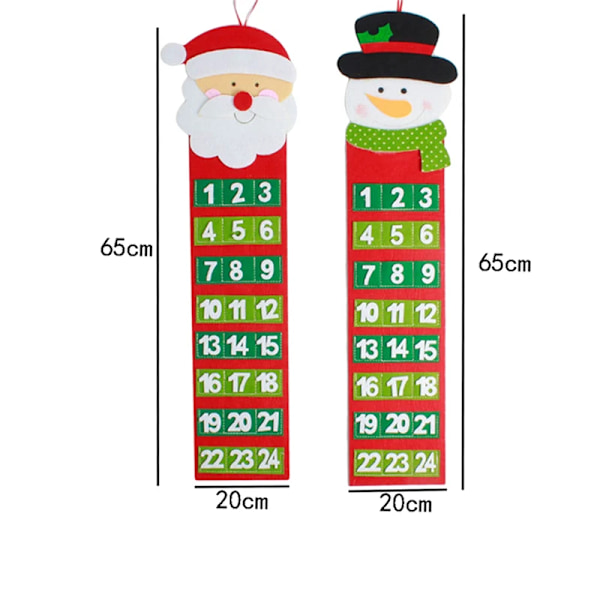 Joulukalenteri Huopa Joulukuusi Koriste Riippuva Lumiukko Joulupukki Jouluaiheinen Sisustus Countdown Kalenterit Snowman style