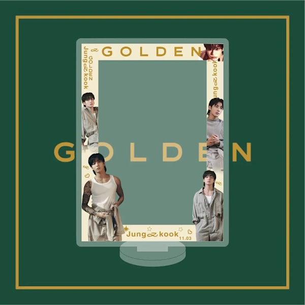 Kpop Idol JK Nyt Album GOLDEN Akryl Foto Billedramme Kort Display Stativ Hjem Dekoration Skrivebords Ornamenter Gave F