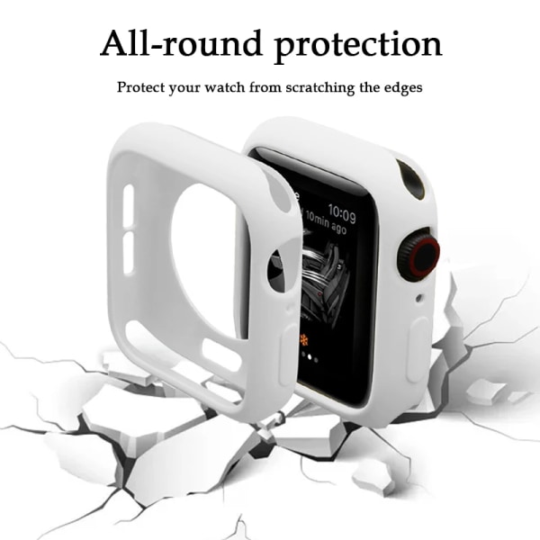 Mjukt case för Apple Watch 45mm 41mm 40mm 44mm 42mm 38mm Bumper Cover Protection Shell för iWatch Series 8 7 6 SE 5 4 3 Pink Sand Series456 SE 44MM
