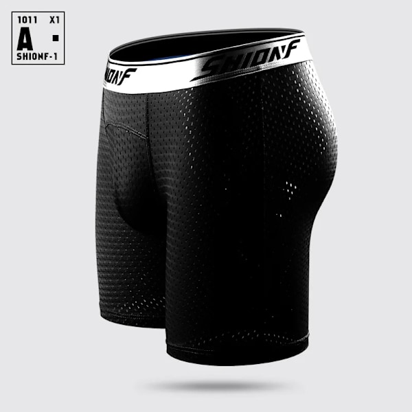 Sommer Mænd Koldt Glat Undertøj Ice Silk Solid Sport Løber Løs Undertøj Lange Ben Boxer Plus Størrelse Mode På Ny black XXL