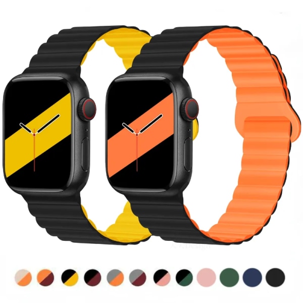 Silikonrem För Apple Watch Ultra 49mm 8 7 45mm 41mm Magnetisk sugarmband för iwatch 6 5 4 3 SE 44mm 40mm 42mm Color 3