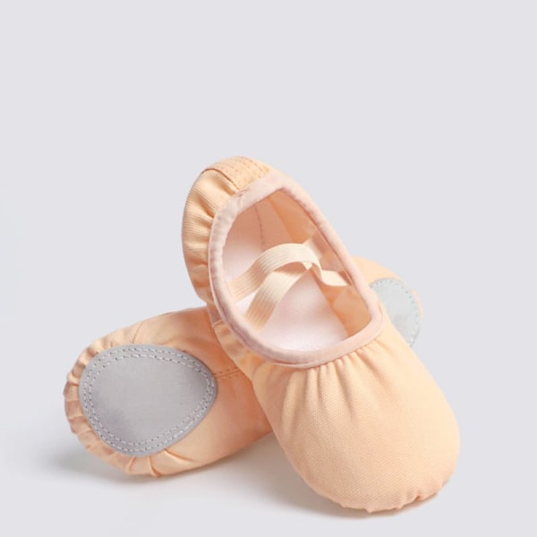 Balettskor för flickor med olika färger, mjuk sula balettdansskor, ballerinaskor för barnträning Skin color CN33(EU32.5-33)