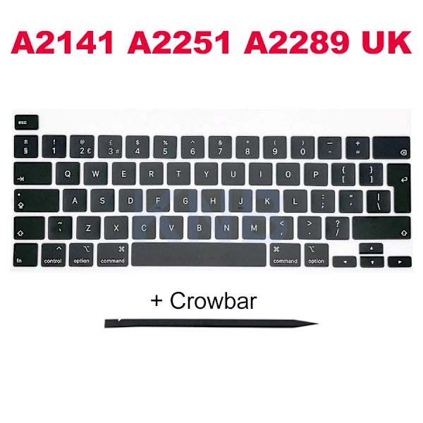 Uudet Brittiläiset Näppäimistönäppäimet Macbook Prolle A1706 A1990 A2141 A2251 A2289 A2179 A2337 A2338 A24. A2485 A2681 A2780 Uk Keycap. A1708 UK