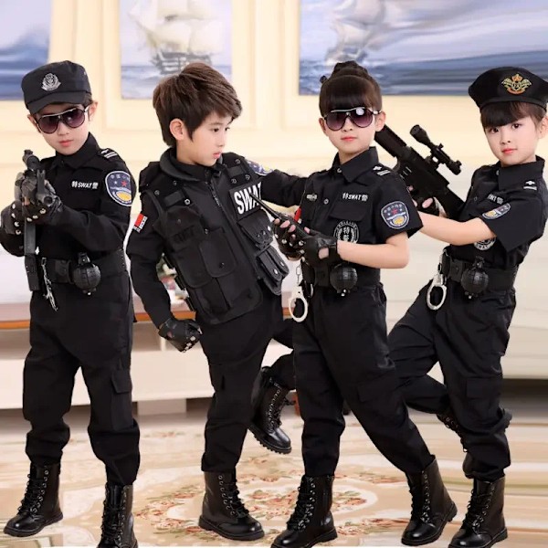 2023 Uusi Lapset Pojat Tytöt Hauskat Poliisit Asuja Lapset Poliisi Uniformu Cosplay Pukeutunut Puku Halloween Juhlat Karnevaali Gi Juna Y127 L