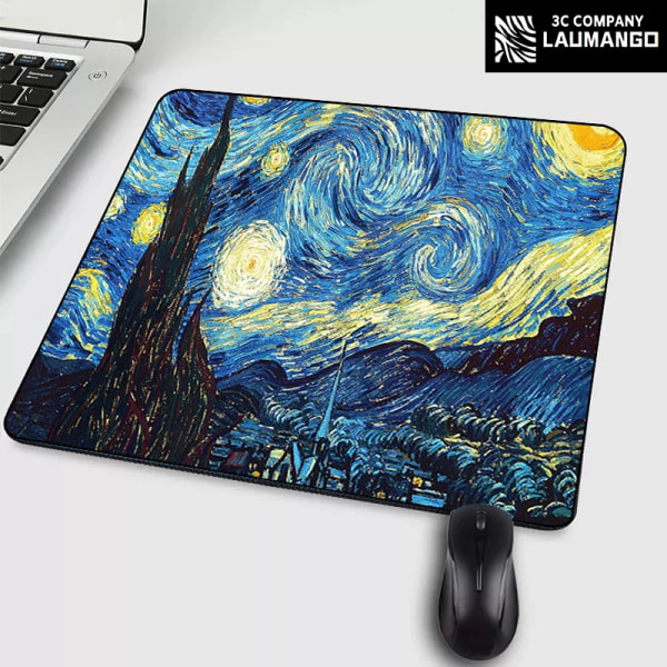 Liten musmatta Tecknad Van Gogh Illustration Pc Gamer-skåp Tangentbord Skrivbordsmatta Datorspelstillbehör Musmatta Animemattor JH003775 40x50cm