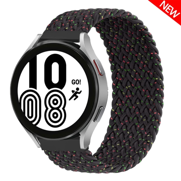 Flätad Solo Loop För Samsung Galaxy watch 4/5/6/44mm 40mm/klassisk rem 46 42mm/aktiv 2/Gear S3 armband 22mm 20mm Watch Band black unity L