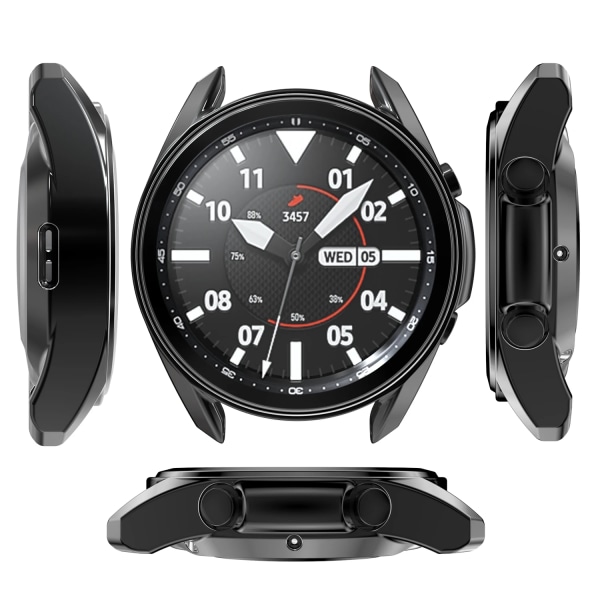 Watch för Samsung Galaxy Watch 3 41mm 45mm Smart Watches Cover TPU Ram Shell Protector Case Smart Accessories Cover Black 41mm