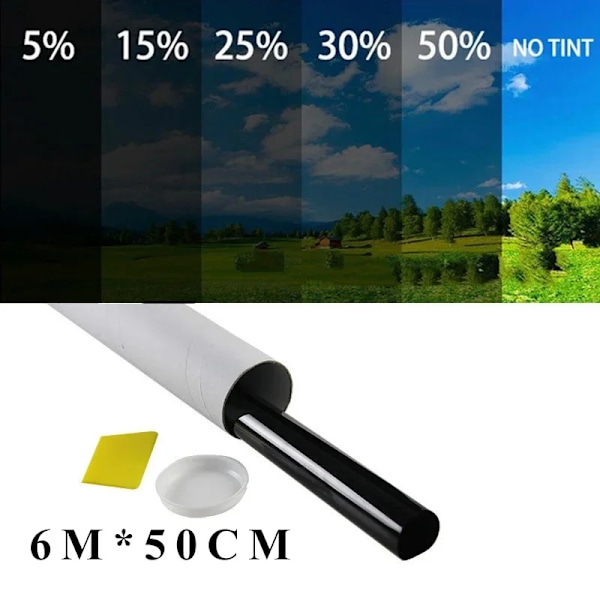 50cm X 6m 1/5/15/25/35 Percent VLT Window Film Glass Sticker Sun Shade Film for Car UV Protector Foils Sticker Films 25 Percent Clear