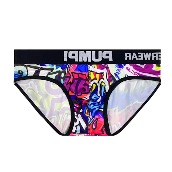 Sexiga Män Underkläder Roliga Underkläder Graffiti Troxor Jockstrap Thongs Låg Midja Rumpa Lyfter Underkläder Malel E Boxers MP223-Black XL