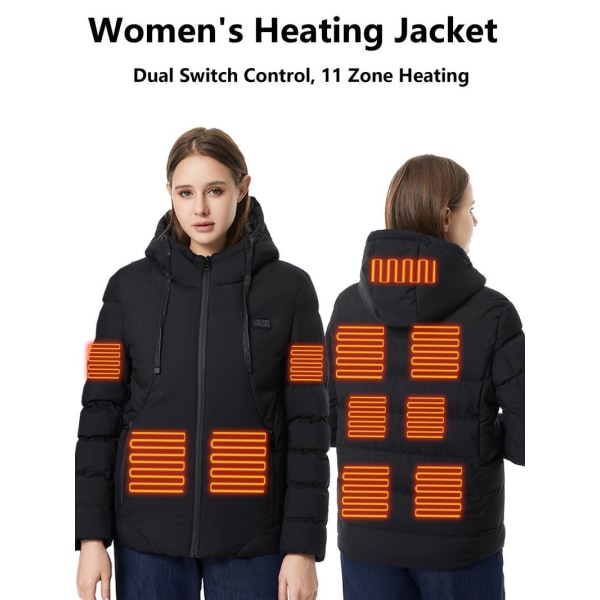 Women's Heated Jacket For Outdoor Camping, Cycling, Hiking, Skiing Sports, Warm Long Sleeve Jacket, Women's Activewear (excluding Battery Pack)