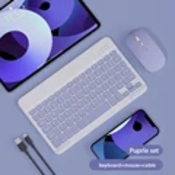 10 tuuman magneettinen tablet-näppäimistö iPad 2024 10.9 11 10,2 Bluetooth-ladattava näppäimistö Xiaomi 6 Hu Awei Matepad 11.5 purple 030 set