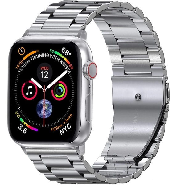 Metallrem För Apple Watch Ultra 49mm 8 7 45mm 41mm rostfritt stål smart watch armband För iwatch 6 5 4 3 SE 44mm 42mm 40mm Silver iWatch Ultra 49mm