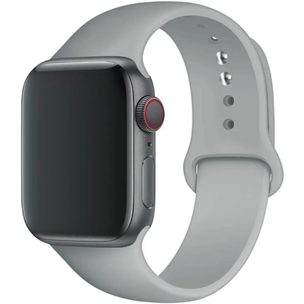 Silikonrem för Apple Watch Band 44 mm 40 mm 45 mm 41 mm 49 mm 42 mm 38 mm 44 45 mm armband iwatch series 6 se 3 4 5 7 8 Ultraband 23 stone gray 49mm-42-44-45mm M-L