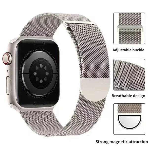 Magnetisk slingrem för Apple Watch Band 44mm 45mm 40mm 41mm 42mm 38mm armband correa iWatch series se 9 7 3 5 6 8 Ultra 2 49mm SpaceH 42mm 44mm 45mm 49mm