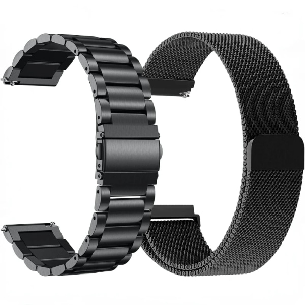 Metallarmband för Samsung Galaxy watch 3 4 5 Amazfit GTR Watch av hög kvalitet i rostfritt stål för Huawei Watch GT 2/3 Pro Leather black Amazfit GTR 42mm