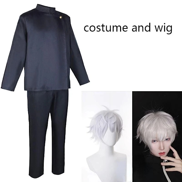 Gojo Satoru Cosplay Kostym High School Uniform Kostym Halloween Kostym Män Vuxna Gojo Satoru Full Set costume and wig M