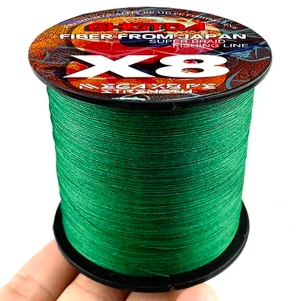 Super 8 Strands Vinter Isfiske Linje 500m PE Flätad Saltvatten Havsfiske 8.2-35.8KG Stark Resistent Väver 0.14mm-0.50mm Green 0.40MM-61LB-28.1KG